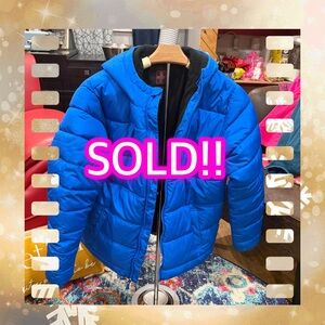 Boys Blue Kids Puffer Jacket. Size XL